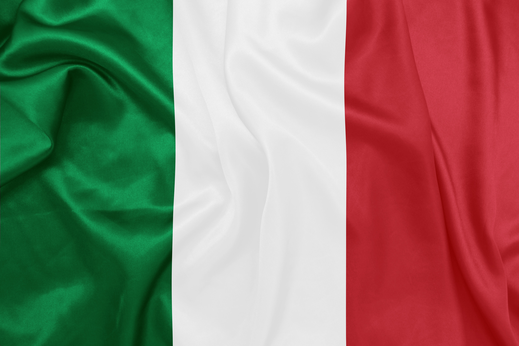 Italy - Waving national flag on silk texture