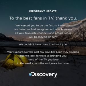 discovery twitter notice